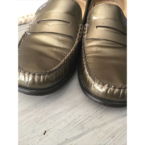 Cole Haan Soft Gold Patent Leather Penny Loafer Mens Sz 11 D29538 - Picture 7 of 12